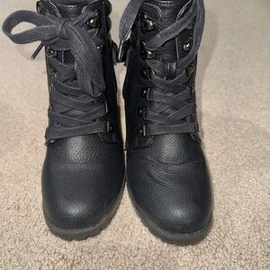 MIA Kids Black Lace-Up Boots